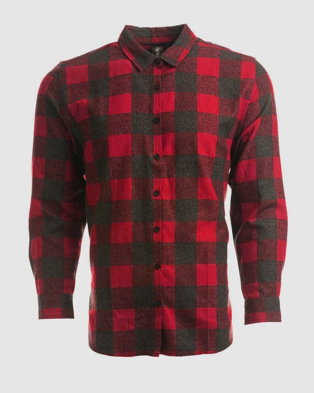 Burnside Womens 5212 Flannel Shirt, Size Small, Red Heather Black Buffalo Plaid